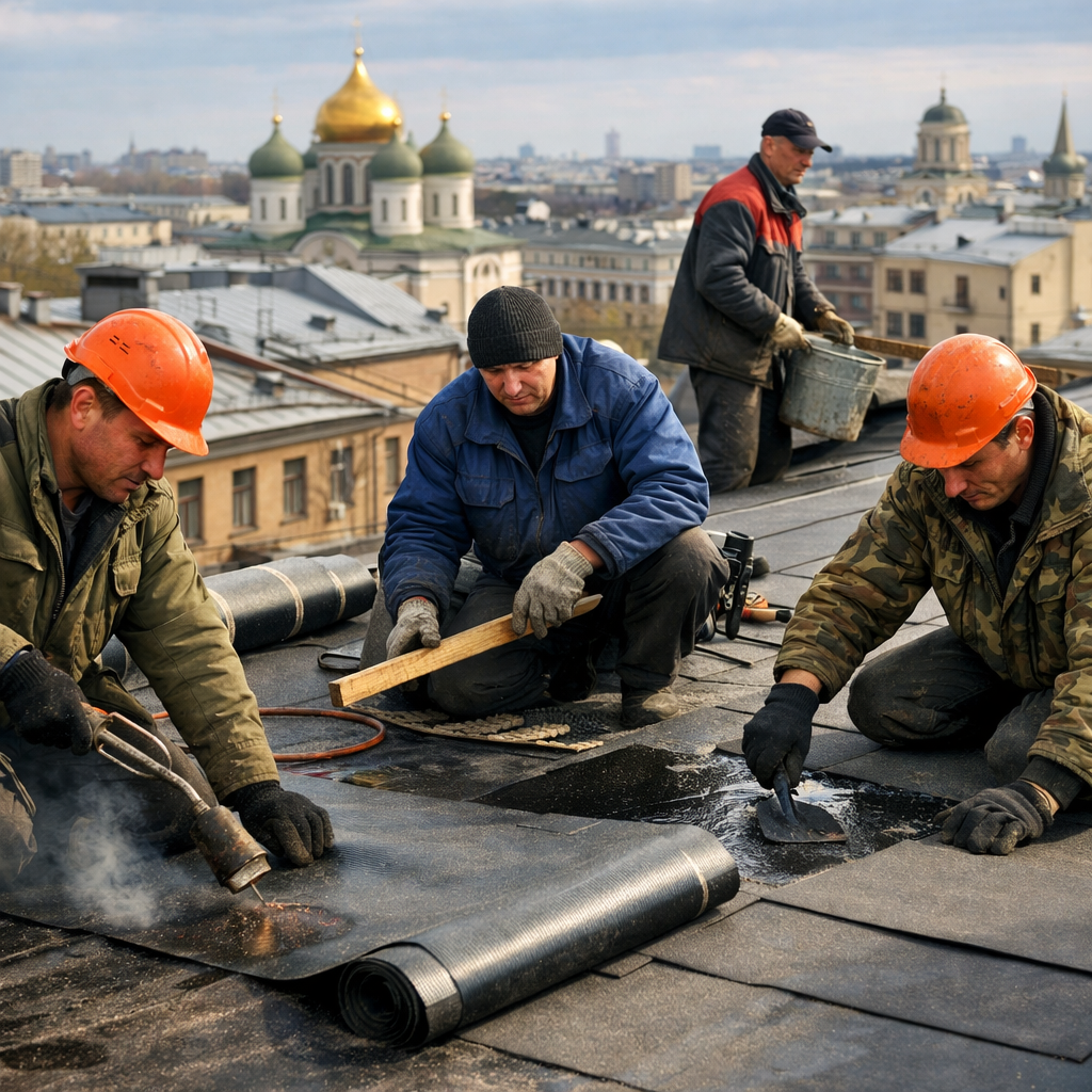 Рабочие на дренаже для подготовки трассы, подсыпки, укладки и ручных работ на участке