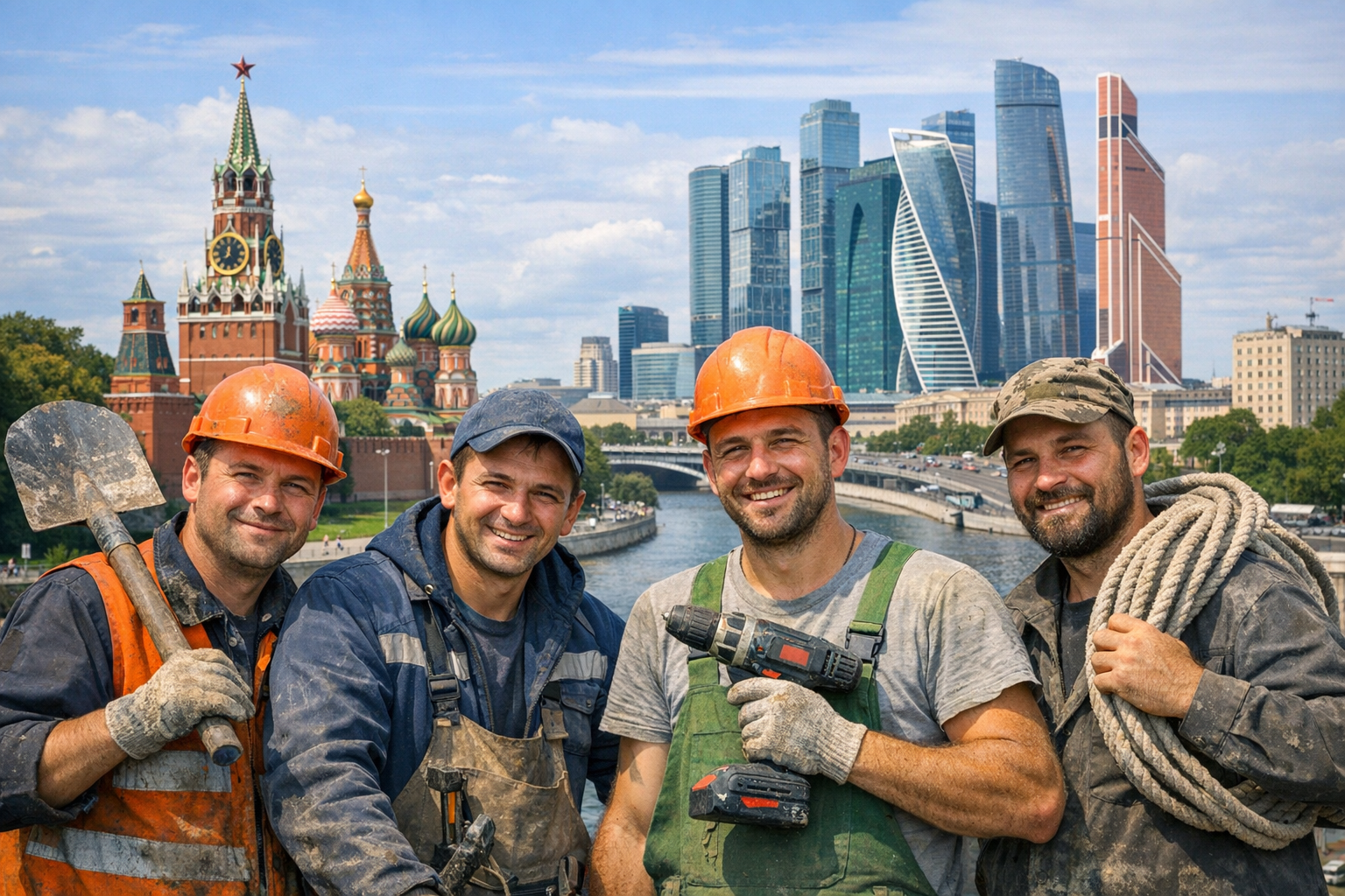 Рабочие на складе для приемки, размещения, упаковки и комплектовки товара с акцентом на складской или операционный процесс